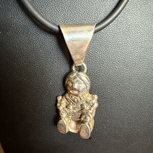 Charming Sterling Silver Navajo Storyteller Pendant